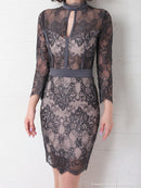 Andy/AN-OK2628/ワンピース/ミニドレス/総レース/タイトワンピース/ウエストリボン