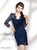 Andy/AN-OK2629/ワンピース/キャバドレス/キャバ嬢/ミニドレス/総レース/袖あり