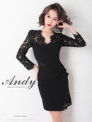 Andy/AN-OK2629/ワンピース/キャバドレス/キャバ嬢/ミニドレス/総レース/袖あり