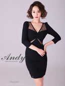 Andy/AN-OK2700/ワンピース/ミニドレス/シースルー/チュール/袖あり