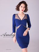 Andy/AN-OK2700/ワンピース/ミニドレス/シースルー/チュール/袖あり