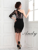 Andy/AN-OK2720/ワンピース/ミニドレス/レース/ワンショルダー/袖あり/左腕/アシンメトリー