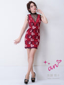 AOC-2814/Andy/ａｎ/キャバドレス/ナイトドレス/ワンピース/ドレス/ワンカラー/レース/刺繡ドレス/花柄