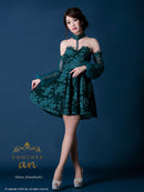 Andy/AOC-2843/couture an/ワンピース/ミニドレス/レース/フレア/チョーカー/アームカバー付き