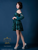 Andy/AOC-2843/couture an/ワンピース/ミニドレス/レース/フレア/チョーカー/アームカバー付き