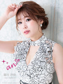 an/AOC-2880/ワンピース/キャバドレス/レース/ベルト付き/ホルターネック/切替ワンピース