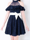 AOC-2997/Andy/an/フリルスカート/リボンベルト/キャバドレス/ワンピース/ナイトドレス/ドレス