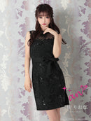 an/AOC-3232/ワンピース/ミニドレス/総レース/ウエストリボン