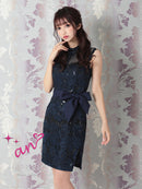 an/AOC-3232/ワンピース/ミニドレス/総レース/ウエストリボン