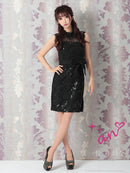 an/AOC-3232/ワンピース/ミニドレス/総レース/ウエストリボン