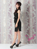 an/AOC-3232/ワンピース/ミニドレス/総レース/ウエストリボン