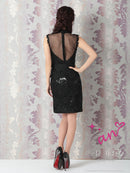 an/AOC-3232/ワンピース/ミニドレス/総レース/ウエストリボン