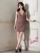 an/AOC-3253/ワンピース/ミニドレス/タイトワンピース/キャバドレス/バックリボン