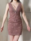 an/AOC-3253/ワンピース/ミニドレス/タイトワンピース/キャバドレス/バックリボン