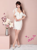 an/AOC-3278/ワンピース/ミニドレス/総レース/フリル/リボン