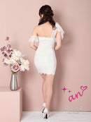 an/AOC-3278/ワンピース/ミニドレス/総レース/フリル/リボン