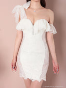 an/AOC-3278/ワンピース/ミニドレス/総レース/フリル/リボン