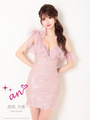 an/AOC-3278/ワンピース/ミニドレス/総レース/フリル/リボン