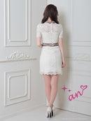 an/AOC-3350/ワンピース/ミニドレス/総レース/チェック/襟付き