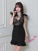 an/AOC-3354/ミニドレス/キャバドレス/リボン/タイトドレス/ワンピース