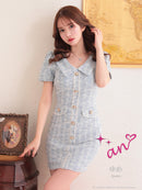 an/AOC-3364/ワンピース/ミニドレス/ツイード/パールボタン