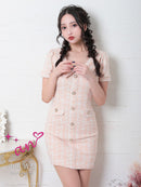 an/AOC-3364/ワンピース/ミニドレス/ツイード/パールボタン