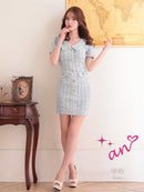 an/AOC-3364/ワンピース/ミニドレス/ツイード/パールボタン