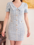 an/AOC-3364/ワンピース/ミニドレス/ツイード/パールボタン