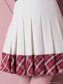 an/AOC-3397/ワンピース/ミニドレス/レース/プリーツ/チェック/襟付き/フロントジップ