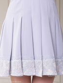 an/AOC-3411/ワンピース/ミニドレス/レース/ドットチュール/プリーツ/襟付き