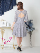 an/AOC-3421/ワンピース/ミニドレス/総レース/リボン/パールボタン