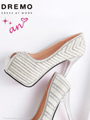 オープントゥー/パンプス/ヒール/大きいサイズ/ドレス/ドレス用シューズ/AOC-SH035