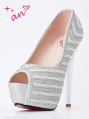 オープントゥー/パンプス/ヒール/大きいサイズ/ドレス/ドレス用シューズ/AOC-SH035