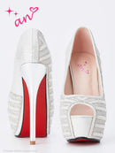 オープントゥー/パンプス/ヒール/大きいサイズ/ドレス/ドレス用シューズ/AOC-SH035