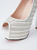 オープントゥー/パンプス/ヒール/大きいサイズ/ドレス/ドレス用シューズ/AOC-SH035