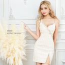 AR21846/ツイードドレス/キャバドレス/ミニドレス/ワンカラー/ドレス/ワンピース/ビジュードレス