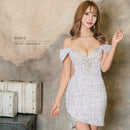 ツイードドレス/ミニドレス/キャバドレス/ナイトドレス/ワンピース/ビジュードレス/エンジェルアール/AR22360