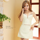 ANGELR/AR22365/エンジェルアール/ショルダーバスト/ビジュー/ツイード/セパレートタイトマイクロミニドレス