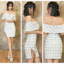 ANGELR/オフショル/ミニドレス/キャバドレス/ナイトドレス/ツイードドレス/ビジュードレス/ワンピース/AR22847