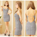 ANGELR/AR23216/エンジェルアール/キャバドレス[ショルダービジューバックオープンチェックタイトミニドレス]