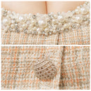 ANGELR/AR23333/エンジェルアール/キャバドレス[バストパールビジューフロントボタンチェックツイードフレアミニドレス]