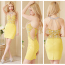 AR23341/ANGELR/エンジェルアール/ミニドレス/タイト/ノースリーブ/ビジュー/キャバドレス/キャバクラ/キャバ嬢/ar