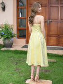 ERUKEI/E22028/ワンピース/ジャガード織/イエロー/ミディアム丈