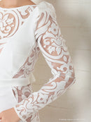 Andy/AN-OK2825/ワンピース/ロングドレス/キャバドレス/切り替え/袖あり/長袖/マーメイド/シアー