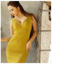 [バックチェーンドレープオープンミディアムタイトドレス]Veautt(ヴュート)|VT02223