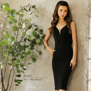 [バックチェーンドレープオープンミディアムタイトドレス]Veautt(ヴュート)|VT02223