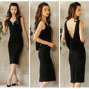 [バックチェーンドレープオープンミディアムタイトドレス]Veautt(ヴュート)|VT02223