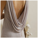 [バックチェーンドレープオープンミディアムタイトドレス]Veautt(ヴュート)|VT02223