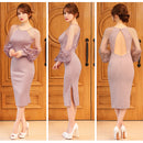 Veautt |VT04238/ナイトドレス/キャバドレス/パフスリーブ/シースルーレース