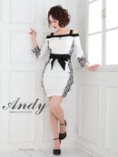 Andy/AN-OK2317/ワンピース/ミニドレス/レース/ウエストリボン